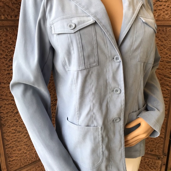 Pale blue soft blazer/jacket - Picture 3 of 8